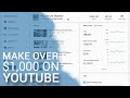 How To Make Over $1,000 Per Month On YouTube