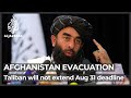 Taliban issues new warning against extending evacuation deadline