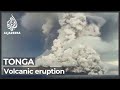 Tsunami waves crash ashore in Tonga after volcanic eruption