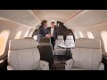 On board a Bombardier Global 7500 private jet