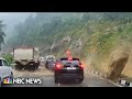 Video shows rock crush cars in deadly India landslide