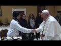 Pope Francis meets with families of hostages and Palestinians with relatives in Gaza