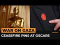 Celebrities at Oscars wear red pins to support Gaza ceasefire calls | Al Jazeera Newsfeed