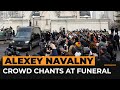 Crowd chants name of Alexey Navalny at funeral in Russia | AJ #shorts