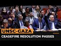UNSC vote on Gaza ceasefire passes, US abstains | #AJshorts