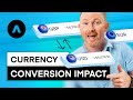 How does currency conversion affect my investments?