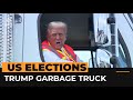 Donald Trump boards garbage truck in response to Biden comment | AJ#shorts