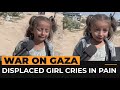 Palestinian girl cries in pain after being displaced in north Gaza | AJ #shorts